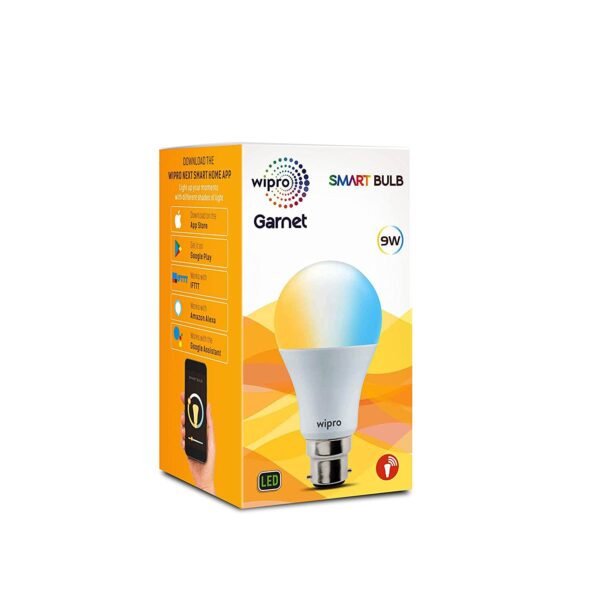 WIPRO GARNET SMART WiFi LED BULB 9W CCT B22 NS9100 WP1259