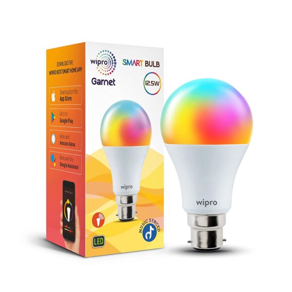 WIPRO GARNET SMART WiFi LED BULB 12.5 WATT RGB PLUS CCT B22 NS1220 WP1262