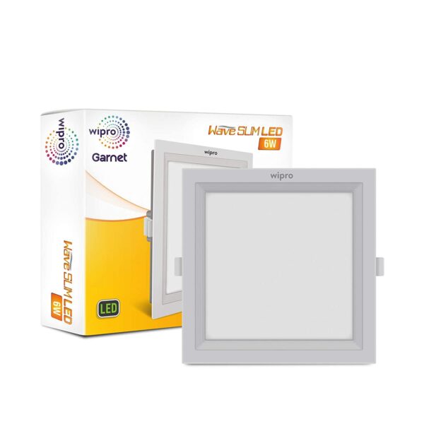 Wipro Garnet Wave Slim 6 watt Square Panel Light 6000K WP1019