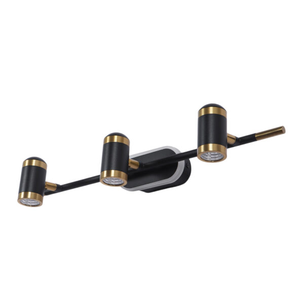 LEARC 3 x 5 watt black antique gold finish colour changing 3 in 1 tripple  spot light ZH3151