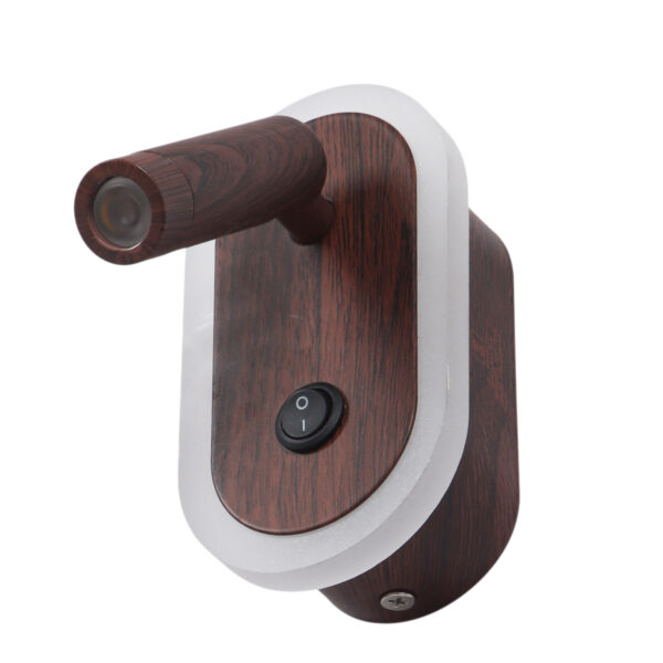 LEARC wood finish 3 + 2 watt LED Bed Side Light with switch ZH3162