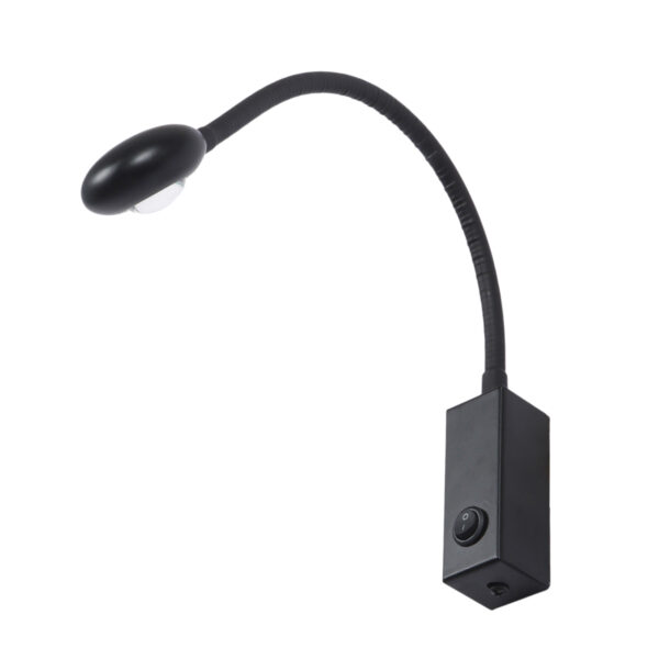 LEARC black finish 3 watt LED Bed Side Light with switch ZH3173