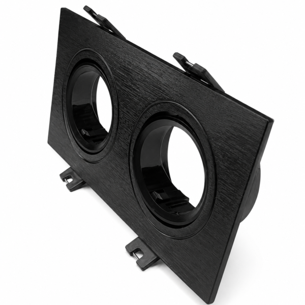 LEARC pvc anti glare series black double lamp fitting for top branded replacable MR16 and  GU10 LED lamp 3 to 15 watt DX1057