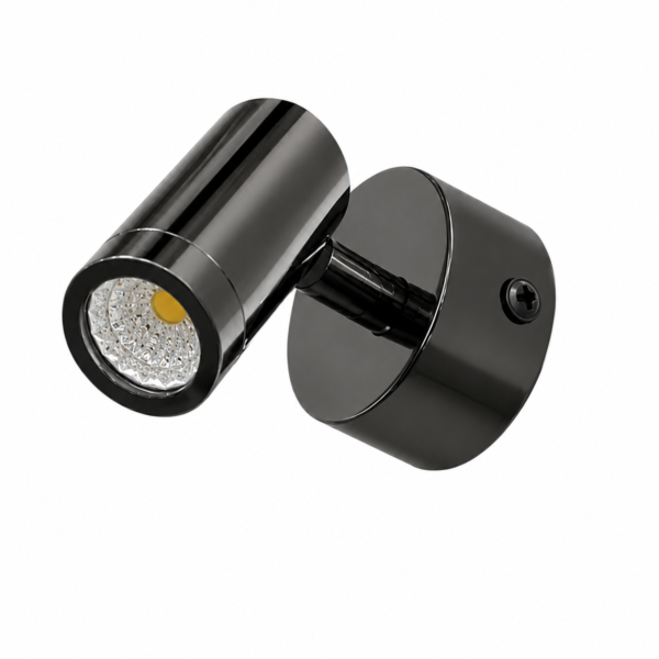LEARC jet black finish 3 watt single Spot Light with yellow light ZH3204