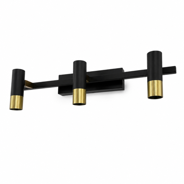LEARC 3 x 3 watt black antique gold finish colour changing 3 in 1 tripple spot light ZH3207